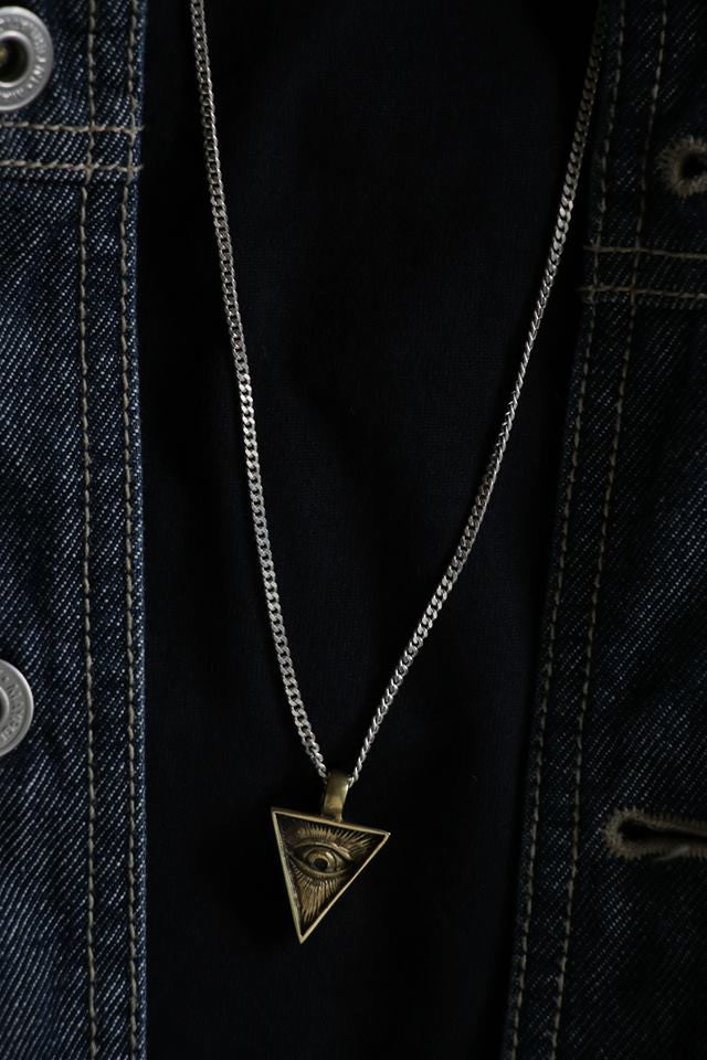 illuminati Pendant Necklace sterling silver 925 brass Biker