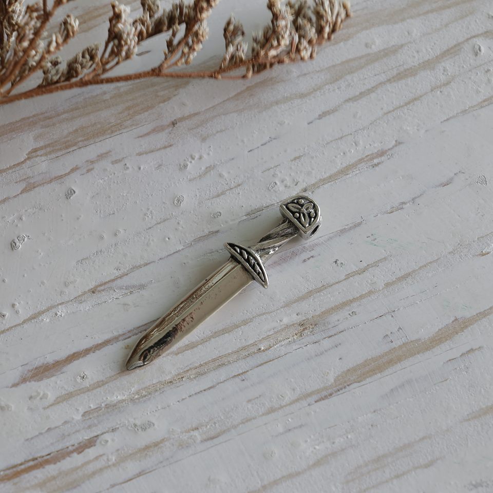 Sterling Silver Dagger Sword Charm Clasp