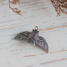 owl Bird Pendant Necklace sterling silver women minimal Jewelry Angel Wings boho