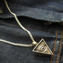 illuminati Pendant Necklace sterling silver 925 Biker freemason triangle masonic