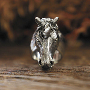 Unicorn Horse made of sterling silver Ring 925 for men Equestrian style
