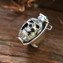 skull hand grenade made of sterling silver ring 925 for men Military