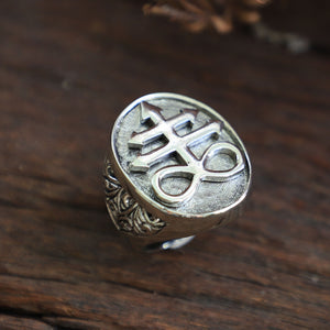 leviathan cross made of sterling silver ring 925 for unisex satanic style