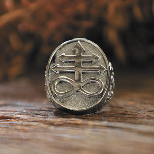 leviathan cross made of sterling silver ring 925 for unisex satanic style