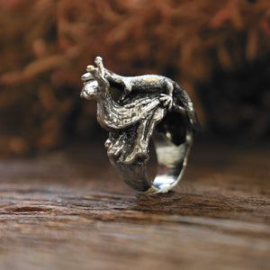 snail Gecko sterling silver ring animal gift Jewelry Boho lizard bugbear biker