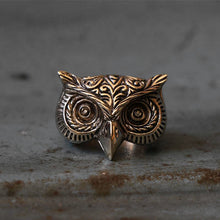 Celtic owl Biker Ring sterling silver viking Bird tattoos old school