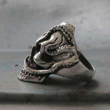octopus Skull Biker Ring sterling silver squid Heavy metal Kraken Giant