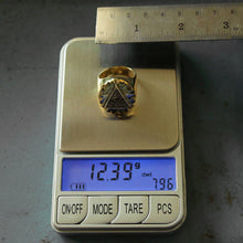 Mexican Biker illuminati Ring brass silver Vintage freemason triangle Eye handmade