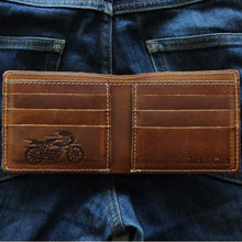 Biker Men's wallet chain Genuine Leather skull Motorcycle Rider handmade hipster