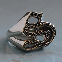 S alphabet Biker Ring gothic sterling silver 925 Old english A-Z Initial Letters GIFT Monogram NAME
