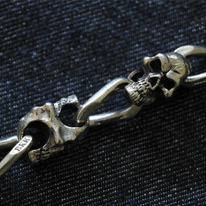 Bracelets Bangle skull Biker Silver Heavy Men Punk Rock Gothic CHAIN motorcycle