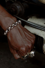 Bracelets Bangle skull Biker Silver Heavy Men's Punk Rock Gothic CHAIN 925 SOLID