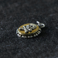 Vintage Mexican Skull Cross Bone Pendant Necklace sterling silver 925 men Gothic Biker
