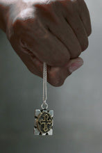 Vintage Mexican Cross Christ Pendant Necklace sterling silver 925 Jesus men Biker