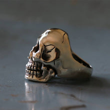 Skull Biker Ring sterling silver 925 open mouth bone rock motorcycle sugar