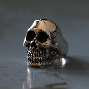 Skull Biker Ring sterling silver 925 open mouth bone rock motorcycle sugar