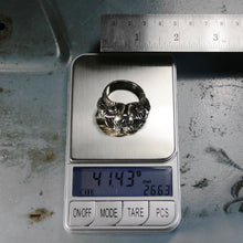 Goat Pentagram biker Ring sterling silver Seal of Satan Baphomet Skull Lucifer