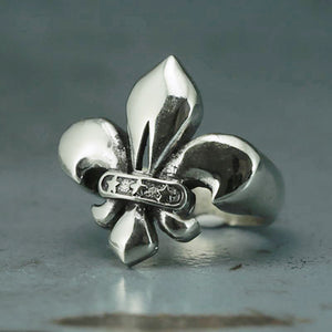 Fleur De Lis RING sterling silver 925 GOTHIC KNIGHT royal punk French Biker