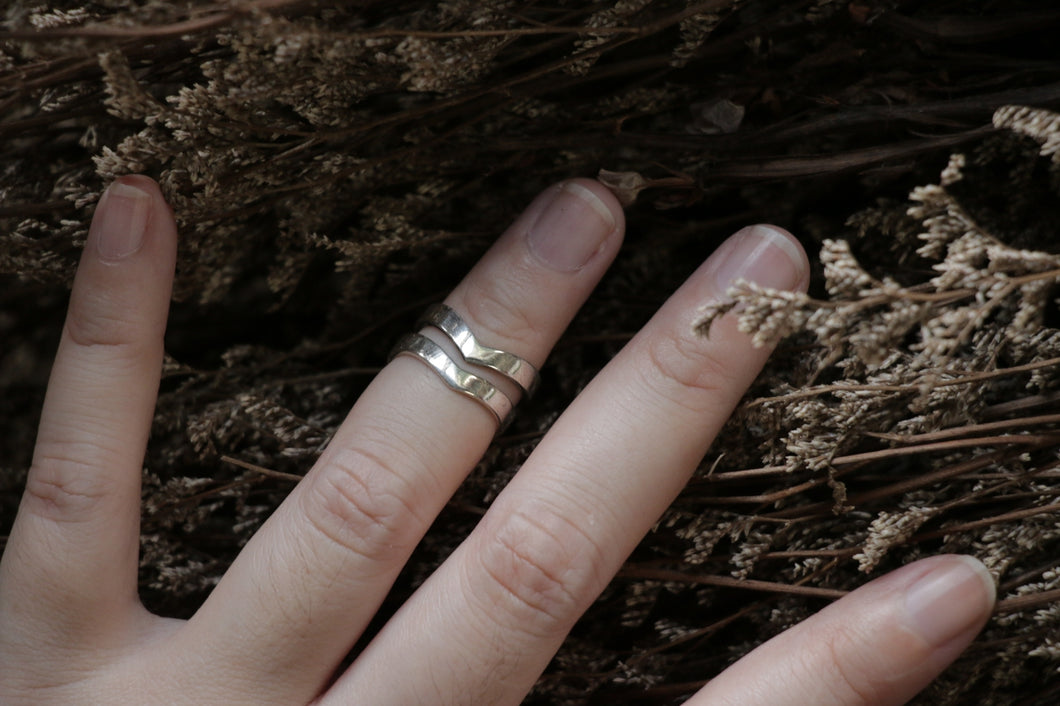 Fingertips knuckle ring sterling silver 925 Minimal handmade women Girl skinny midi stacking