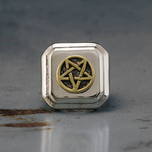 Pentagram star Ring sterling silver 925 Seal of Satan Baphomet Sigil Lucifer