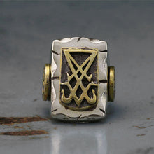 Sigil Lucifer biker Ring sterling silver brass Baphomet Pentagram vintage Seal of Satan
