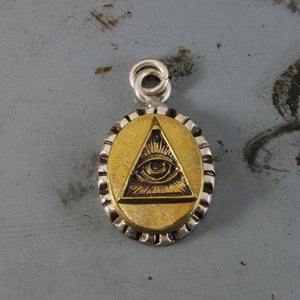 Mexican Pendant Necklace illuminati sterling silver 925 triangle freemason masonic men Biker