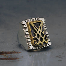 Sigil Lucifer Ring sterling silver brass Baphomet Pentagram vintage Seal of Satan
