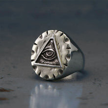Mexican Biker illuminati Ring sterling silver 925 freemason triangle Vintage handmade