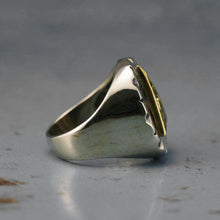 Mexican Biker illuminati Ring sterling silver brass freemason triangle Vintage handmade