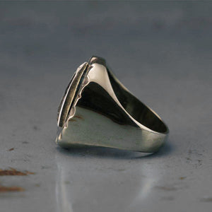 Mexican Biker illuminati Ring sterling silver 925 freemason triangle Vintage handmade