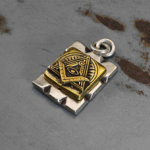 masonic Mexican Pendant Necklace Biker sterling silver 925 freemason illuminati triangle