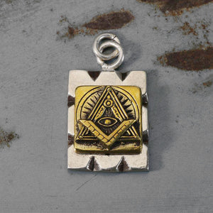 masonic Mexican Pendant Necklace Biker sterling silver 925 freemason illuminati triangle