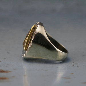 Mexican Biker illuminati Ring sterling silver brass freemason triangle Vintage handmade