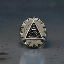 Mexican Biker illuminati Ring sterling silver 925 freemason triangle Vintage handmade