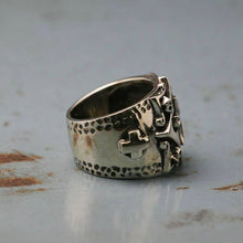Cross Biker Ring gothic sterling silver 925 men Christ Jesus CELTIC Vintage