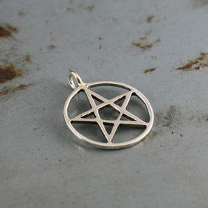 Pentagram Pendant Necklace sterling silver 925 Church Seal Satan Baphomet star Vintage