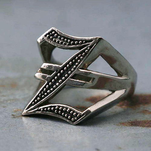 Z alphabet Biker Ring gothic sterling silver 925 Old english A-Z Initial Letters GIFT Monogram NAME
