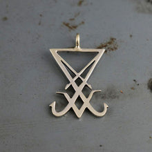 Seal of Satan Lucifer Pendant Necklace sterling silver 925  Baphomet Pentagram Sigil