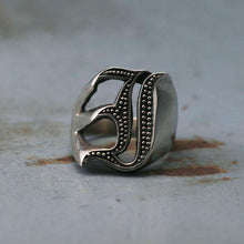 I alphabet Biker Ring gothic sterling silver 925 Old english A-Z Initial Letters GIFT Monogram NAME