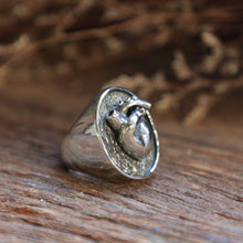 Human Heart gothic for man sterling silver ring 925 Anatomical biker love gothic boho