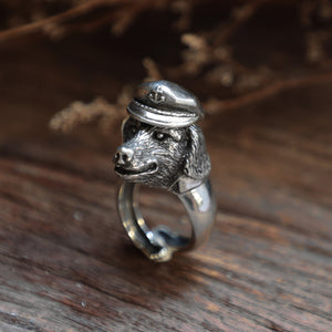 Captain Labrador Retriever dog unisex sterling silver ring 925 biker cat pet cute