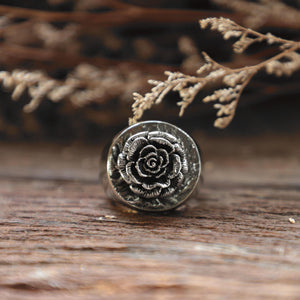Rose leaf Vine made of sterling silver Ring 925 for unisex flower style