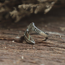 Egyptian Ankh spear for men made of sterling silver ring 925 biker style