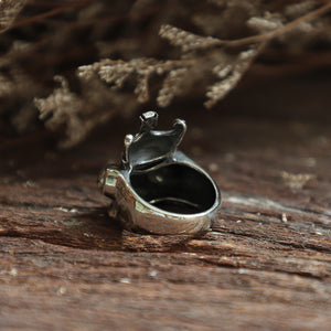 Frog prince sterling silver ring biker celtic punk viking animal bohemian man