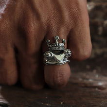 Frog prince sterling silver ring biker celtic punk viking animal bohemian man