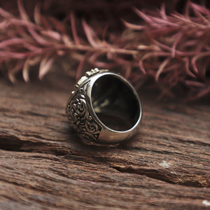 Gothic circle Ring made of sterling silver 925 for unisex biker style