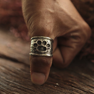 knuckle thumb ring Military Biker sterling silver skull punk Vintage men Viking Boho