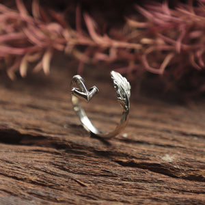 feather arrow ring for women made of sterling silver 925 boho style