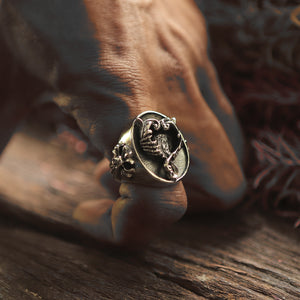 gothic Jesus ring made of sterling silver 925 for men biker style