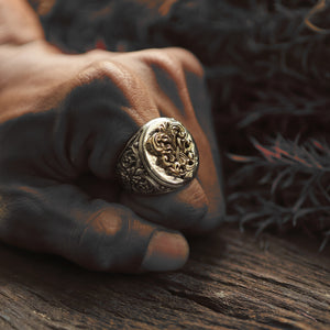 Gothic circle Ring made of sterling silver 925 for unisex biker style